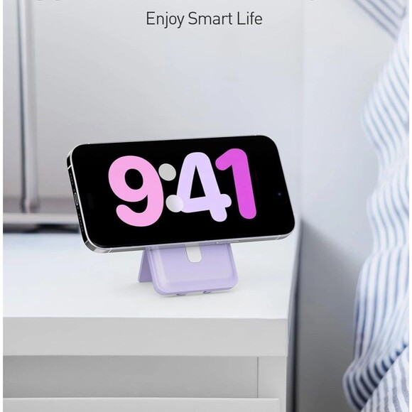 iWALK Magnetic Power Bank Adjustable Stand Purple Powerstand iPhone Prop NIB - Picture 6 of 9